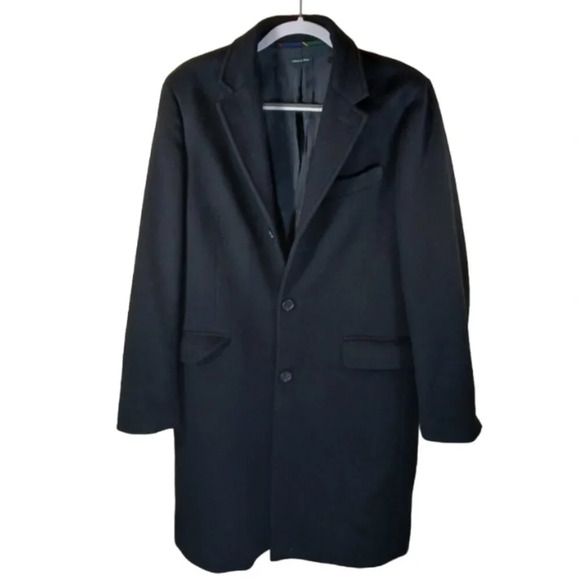J crew Men's Westbourne topcoat in black size Medium - Picture 1 of 13